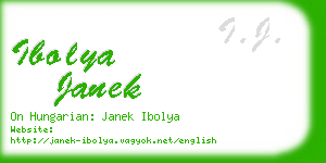 ibolya janek business card